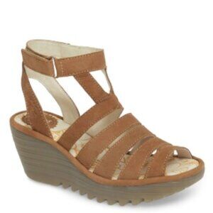 Fly London Yeba 895 Leather Sandals Strappy Comfort Durable Size 39 8 Women's
